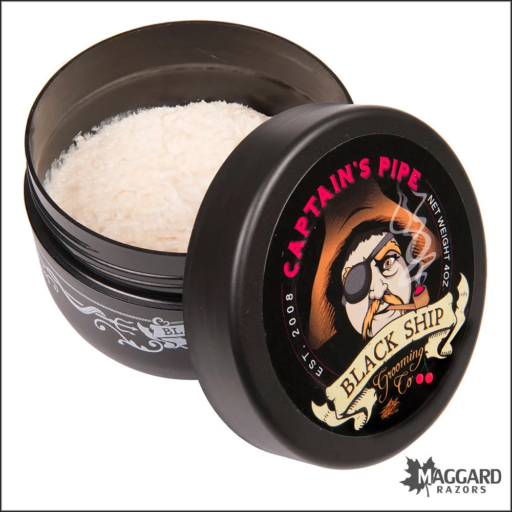 Black Ship Grooming Co. Captain's Pipe Shaving Soap, 4oz