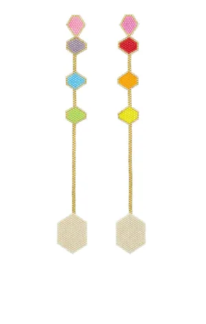 Multicolor Candy Glass Beaded Earrings