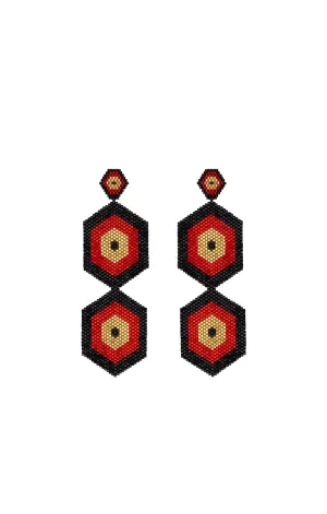 Multicolor Glass Beaded Long Earrings