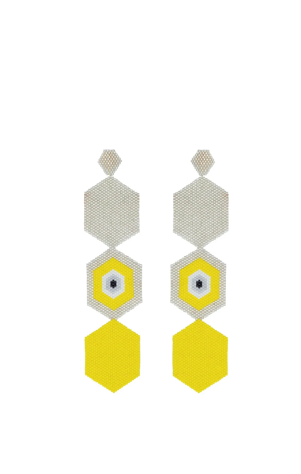 Neon Glass Beaded Long Earrings