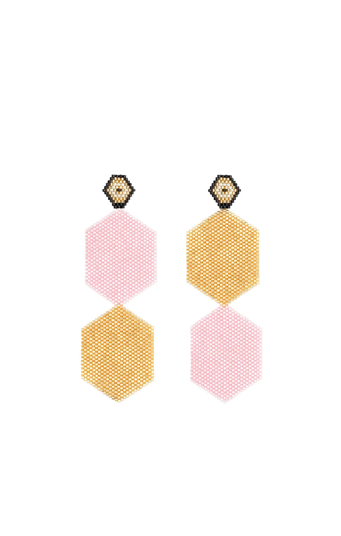 Pink Glass Beaded Long Earrings